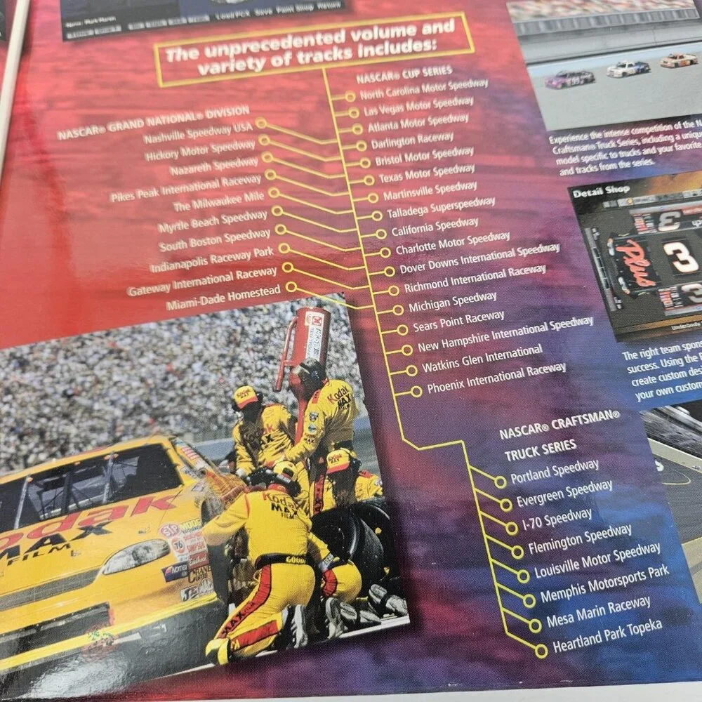 Vintage NASCAR Racing 1999 Edition PC Windows 95 CD-ROM Big Box Sierra Sports